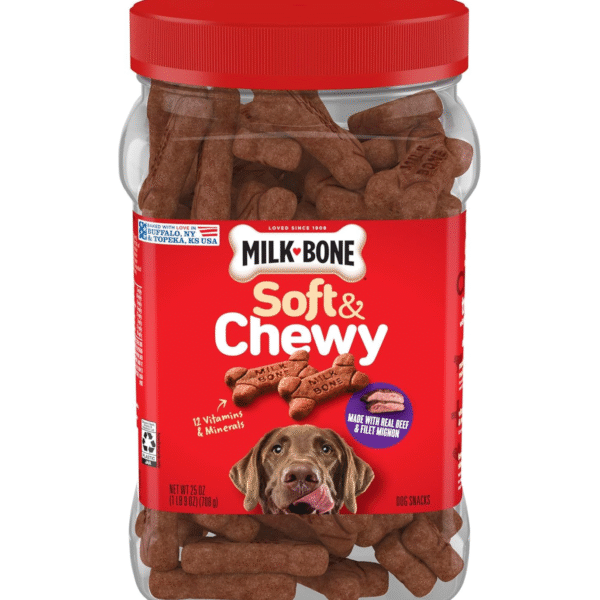 Milk-Bone Soft & Chewy Dog Treats, Beef & Filet Mignon Recipe, 25 Ounce