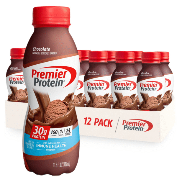 Premier Protein Shake, Chocolate, 30g Protein 1g Sugar 24 Vitamins Minerals Nutrients to Support Immune Health, 11.5 fl oz (Pack of 12)