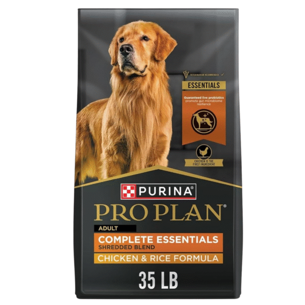 Purina Pro Plan Complete Essentials Shredded Blend Chicken and Rice Dog Food Dry Formula with Probiotics for Dogs - 35 lb. Bag