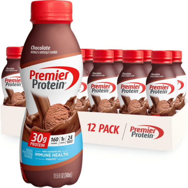 Premier Protein Shake, Chocolate, 30g Protein 1g Sugar 24 Vitamins Minerals Nutrients to Support Immune Health, 11.5 fl oz, 12 Pack