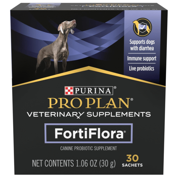 Purina Pro Plan Veterinary Supplements FortiFlora Dog Probiotic Supplement, Canine Nutritional Supplement - 30 ct. Box
